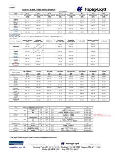 日本－オーストラリア・ニュージーランド向けスケジュール - Hapag