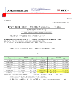 (LEO) NORTHERN GENERAL Voy.008S 投入船変更