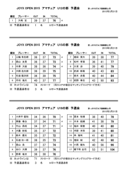 予選通過者は ※ カットラインは ※ 予選通過者は ※ カットラインは ※ 予