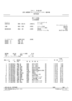 SAJ B級公認 2015 南関東ブロックチルドレンスキー選手権 菅平高原