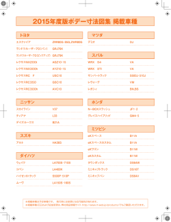 2015年度版ボデー寸法図集 掲載車種