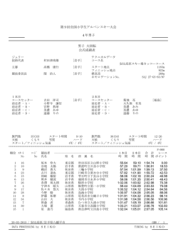 第9回全国小学生アルペンスキー大会 4年男子 男子 大回転 公式成績表