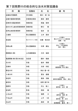 003 出席者(第7回) - 国土交通省近畿地方整備局