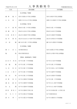 人 事 異 動 発 令;pdf