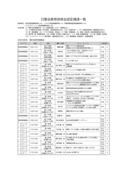 日整会単位取得認定講演一覧 - 第59回日本リウマチ学会総会;pdf