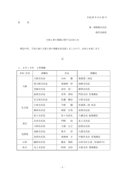 各 位 1．4月 1 日付 人事異動 本社/支社 新職名 氏名 現職名;pdf