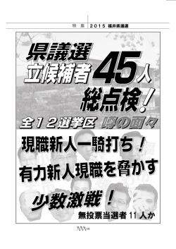 県議選立候補者45人総点検（全19ページ中2ページ）;pdf