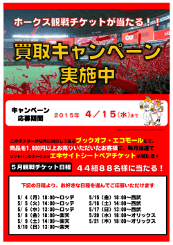 ソフトバンクホークスのエキサイトシートペアチケットが当たる;pdf