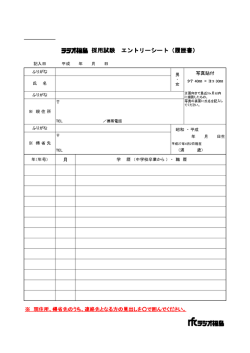 採用試験 エントリーシート（履歴書）;pdf