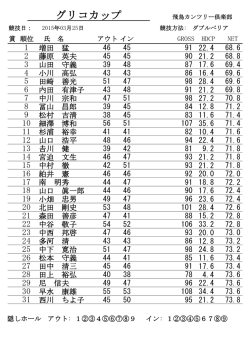 グリコカップ - 飛鳥カンツリー倶楽部;pdf