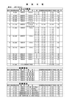 みちのく春季陸上一関大会のタイムテーブル;pdf