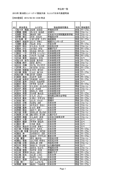 第28回ﾕﾆﾊﾞｰｼｱｰﾄﾞ競技大会 3月25日12時現在の申込状況;pdf