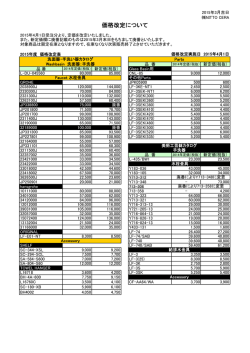 価格改定のお知らせ - ニットウセラ NITTO CERA;pdf