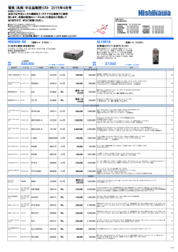 電気(汎用)中古品販売リスト 2015年3月号 290,000 1,580,000