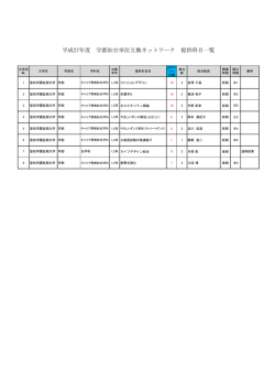 科目一覧 - 学都仙台コンソーシアム
