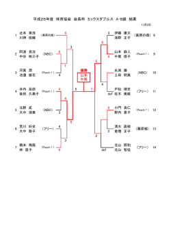 平成26年度 体育協会 会長杯 ミックスダブルス A・B級 結果