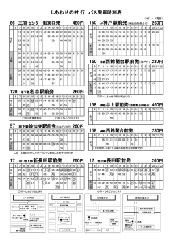 各駅からのしあわせの村行き - 神戸市シルバーカレッジ