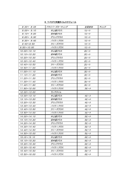 8：30～ 8：45 ドライバーズミーティング 全員参加 チェック 9；00～ 9