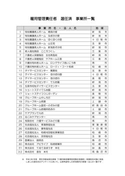 雇用管理責任者 選任済 事業所一覧