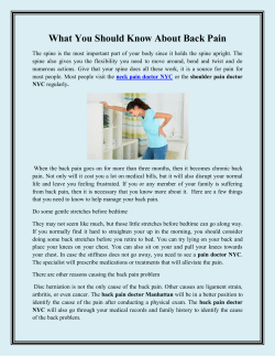 What You Should Know About Back Pain