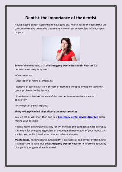 Dentist the importance of the dentist