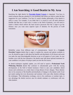 I Am Searching A Good Dentist in My Area