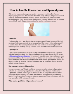 How to handle liposuction and liposculpture