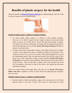 Benefits of plastic surgery for the health