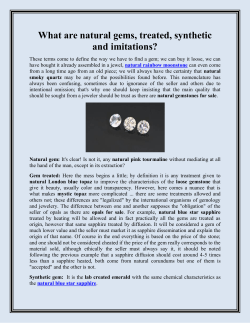 What are natural gems, treated, synthetic and imitations