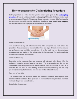 How to prepare for Coolsculpting Procedure