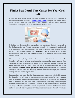Find A Best Dental Care Center For Your Oral Health