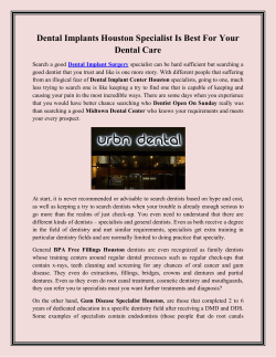 Dental Implants Houston Specialist Is Best For Your Dental Care