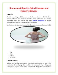 Know about Bursitis, Spinal Stenosis and Spondylolisthesis