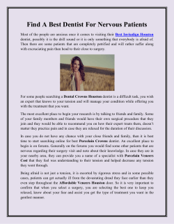 Find A Best Dentist For Nervous Patients