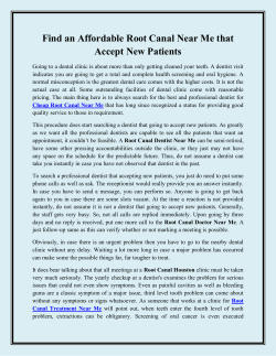 Find an Affordable Root Canal Near Me that Accept New Patients