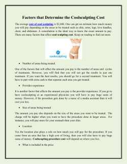 Factors that Determine the Coolsculpting Cost