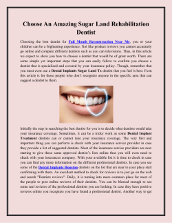Choose An Amazing Sugar Land Rehabilitation Dentist