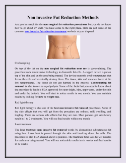 Non invasive Fat Reduction Methods