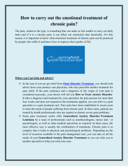 How to carry out the emotional treatment of chronic pain