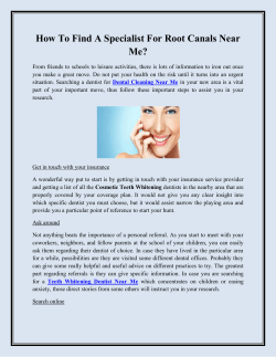 How To Find A Specialist For Root Canals Near Me