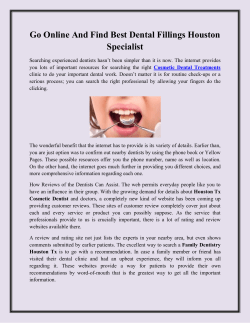 Go Online And Find Best Dental Fillings Houston Specialist