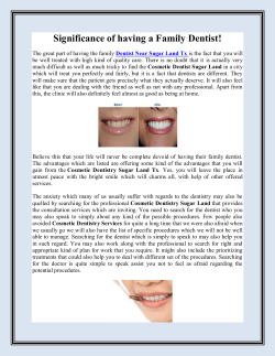 Significance of having a Family Dentist