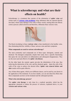 What is sclerotherapy and what are their effects on health