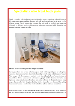 Specialists who treat back pain