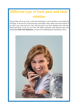 Different type of back pain and their solution