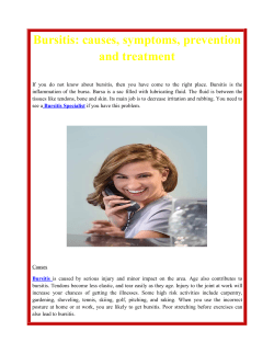 Bursitis causes, symptoms, prevention and treatment