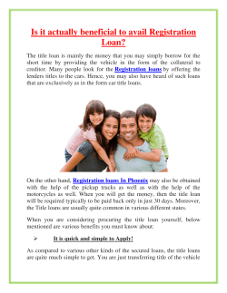 Is it actually beneficial to avail Registration Loan (2)