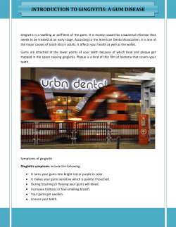 INTRODUCTION TO GINGIVITIS A GUM DISEASE