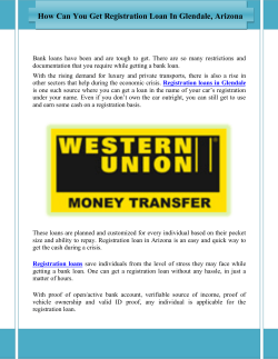 How Can You Get Registration Loan In Glendale, Arizona