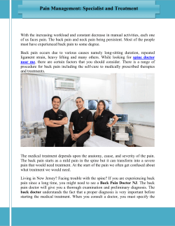 Pain Management Specialist and Treatment